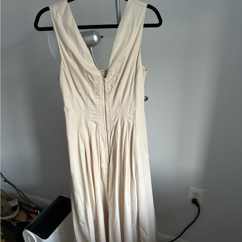 Anthropologie Cream Backless Dress